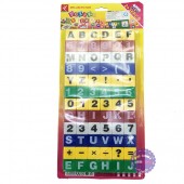 Vỉ đồ chơi xếp hình học chữ và số 72 mảnh bằng nhựa