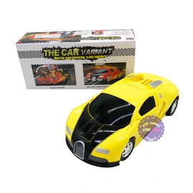 Hộp đồ chơi xe Bugatti biến hình Robot chạy pin có đèn nhạc 0906-41