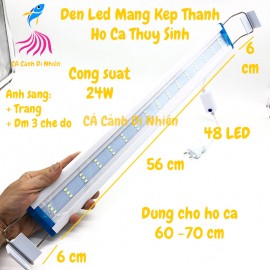 Đèn LED máng kẹp thành hồ cá 60-70 cm 24W 2 dãy màu TRẮNG - ĐỔI MÀU 48 LED P600