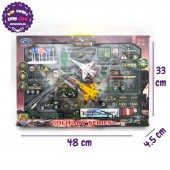 Hộp đồ chơi xe máy bay công trình quân sự bằng sắt 40 chi tiết MZ837
