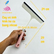 Cây lau kính hồ cá cầm tay vệ sinh hồ cá bằng silicon cán nhựa