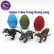 Bộ đồ chơi bóc trứng khủng long 3 quả nở con lắp ráp YC13