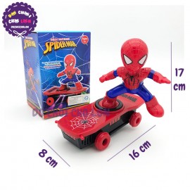 Hộp đồ chơi người nhện trượt ván lật 360 độ có đèn nhạc 169-112