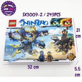 Hộp đồ chơi lắp ráp Ninja rồng XANH DƯƠNG 2 đầu 243 miếng SX3009-2