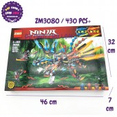 Hộp đồ chơi lắp ráp Ninja rồng 2 đầu ĐỎ XANH ZIMO 430 miếng ZM3080