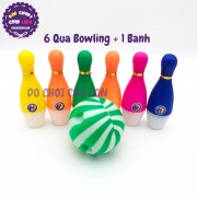 Bộ đồ chơi bowling 6 trái màu bóng nhựa loại nhỏ