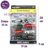 Bộ 10 xe cứu hỏa, cảnh sát, quân sự bằng sắt Auto World DS892