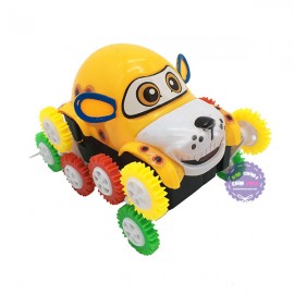 Hộp đồ chơi xe chó nhào lộn 12 bánh lật chạy pin