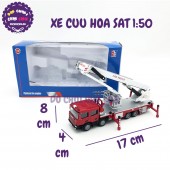 Xe mô hình cứu hỏa THANG CẦN TRỤC bằng sắt 1:50 KDW 625014