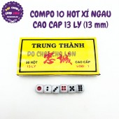 Bộ 10 hột xúc xắc lắc xí ngầu 13 LY CAO CẤP TRUNG THÀNH (13 mm)