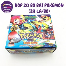 Hộp 20 bộ bài Pokemon (38 lá/bộ) bằng giấy cứng
