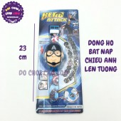 Đồng hồ CAPTAIN AMERICA BẬT NẮP chiếu hình ảnh lên tường WLT2826