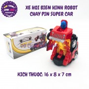 Hộp đồ chơi xe hơi biến hình Robot SUPER CAR có đèn nhạc AK-829