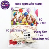Bong bóng tròn trơn màu TRẮNG đường kính 25 cm - 50 Cái/1 Bịch