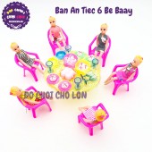 Hộp đồ chơi bàn ghế ăn tiệc 6 bé búp bê baby A8-76