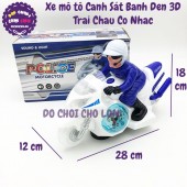 Hộp đồ chơi xe mô tô cảnh sát bánh đèn 3D trái châu có nhạc 588-1