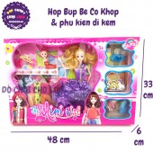 Hộp đồ chơi búp bê có khớp bằng nhựa & phụ kiện 8439