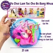 Đồ chơi rổ bé tập làm tóc 12 món bằng nhựa 6969