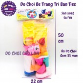 Đồ chơi trang trí bàn tiệc 33 món cho bé bằng nhựa HT7621