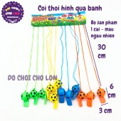 Đồ chơi còi thổi phát ra âm thanh hình quả banh bằng nhựa (1 cái)