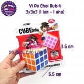 Vỉ đồ chơi Rubik 3 hàng 3x3x3 LỚN NHỎ bằng nhựa 608A