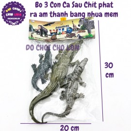 Đồ chơi mô hình 3 CON cá sấu CHÍT Animal Wild 929-63