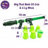 Hộp đồ chơi súng thụt banh 20 trái & 6 ly nhựa 777-7711B