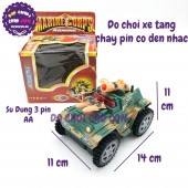 Đồ chơi mô hình xe tăng chạy pin 4 bánh có đèn nhạc 206L