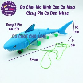 Đồ chơi mô hình con cá mập bằng nhựa chạy pin có đèn nhạc 773