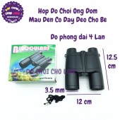 Hộp đồ chơi ống nhòm màu đen bằng nhựa có dây đeo 4x35 mm JYW-1810