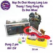 Hộp đồ chơi khủng long pin leo thang 1 tầng có đèn nhạc 0912-2