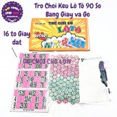 Trò chơi kêu Lô Tô 90 số THẾ GIỚI SỐ bằng giấy và gỗ