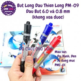 Bút lông dầu Thiên Long PM-09 không xóa được đầu bút 0.8 và 6.0mm