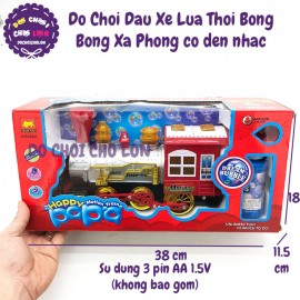 Hộp đồ chơi xe lửa thổi bong bóng xà phòng B968A có đèn nhạc loại lớn