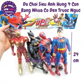 Đồ chơi 4 siêu anh hùng Super Heroes dùng pin có đèn 5566 - Đồ chơi siêu nhân