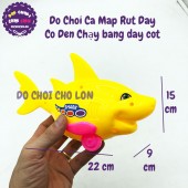 Đồ chơi cá mập đèn chạy bằng dây cót - cá mập rút dây