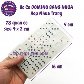 Bộ cờ Domino bằng nhựa có hộp nhựa đựng quân cờ
