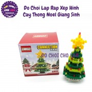Đồ chơi lắp ráp xếp hình cây thông Noel Linkgo lắp ghép mini giáng sinh 68513