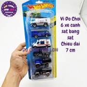 Vỉ đồ chơi các loại xe cảnh sát bằng sắt 6 chiếc Hot Wheels LS74