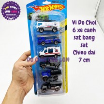 Vỉ đồ chơi các loại xe cảnh sát bằng sắt 6 chiếc Hot Wheels LS74