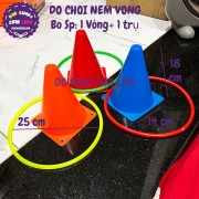 Đồ chơi ném vòng bằng nhựa 1 vòng 1 trụ đủ màu đường kính 25 cm H875A