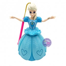 Lồng đèn trung thu công chúa Elsa đầm nhựa xòe dùng pin có đèn nhạc