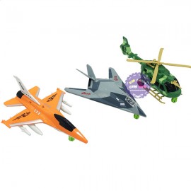 Hộp đồ chơi 3 mô hình máy bay chiến đấu chạy trớn có đèn nhạc