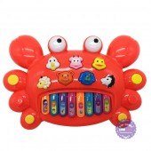 Hộp đồ chơi đàn organ hình con cua dùng pin có nhạc đèn