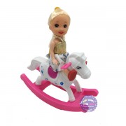 Đồ chơi búp bê bé gái cưỡi ngựa bập bênh