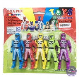 Vỉ đồ chơi 5 anh em siêu nhân mini bằng nhựa