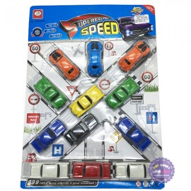 Vỉ đồ chơi 12 xe hơi cổ bằng nhựa chạy trớn Supercar Speed