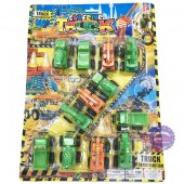 Vỉ đồ chơi 12 xe công trình mini bằng nhựa chạy trớn