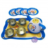 Hộp đồ chơi ấm tách uống trà Doraemon 14 món bằng Inox