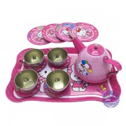 Hộp đồ chơi ấm tách uống trà Hello Kitty 14 món bằng Inox